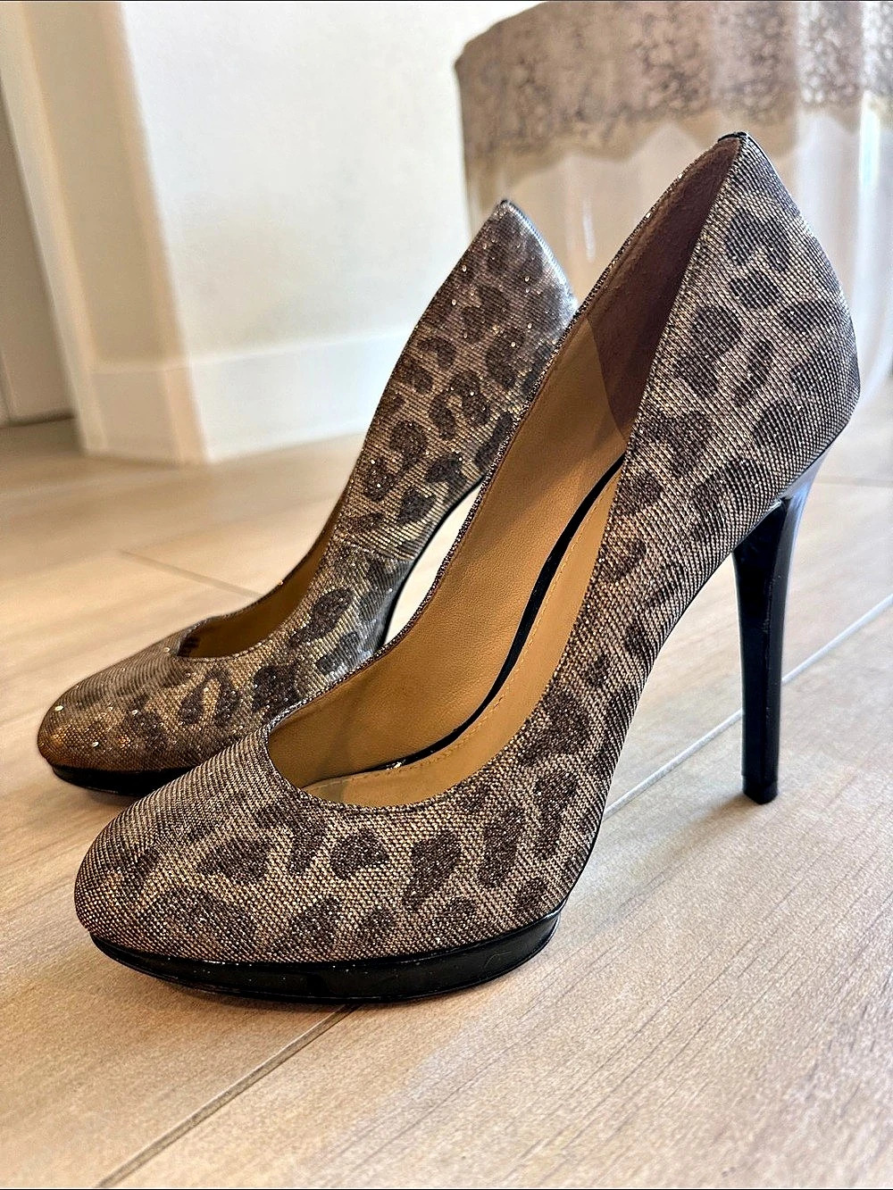 Brian Atwood Leopard Print Platform Heels
